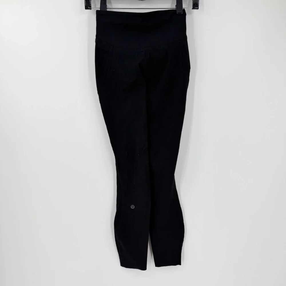 Lululemon Base Pace High-Rise Ribbed Tight 25" Black Workout Exercise Raw Edge 2 - Picture 4 of 6